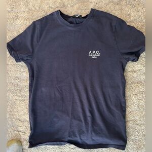 APC logo t shirt navy small excellent condition